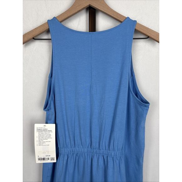 NEW Lululemon Organic Cotton Cinched-Waist Dress Women's Small Blue Sporty - Picture 6 of 9